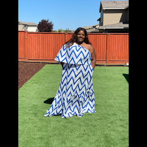 Curvy Bestie -Call her Chevron Blue