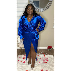 Be Mine Electric Blue Wrap dress