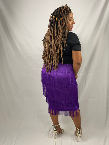 Purple Rain Fringe Skirt